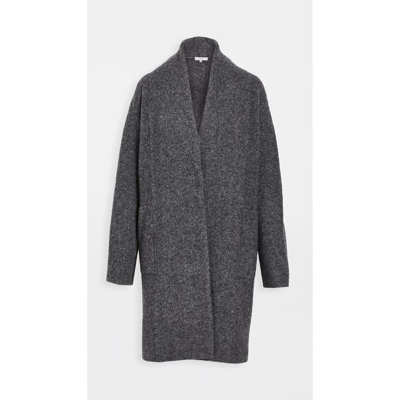 VINCE Bouclé Cardigan Coat Size Large $598 Heather Gray - Picture 1 of 6